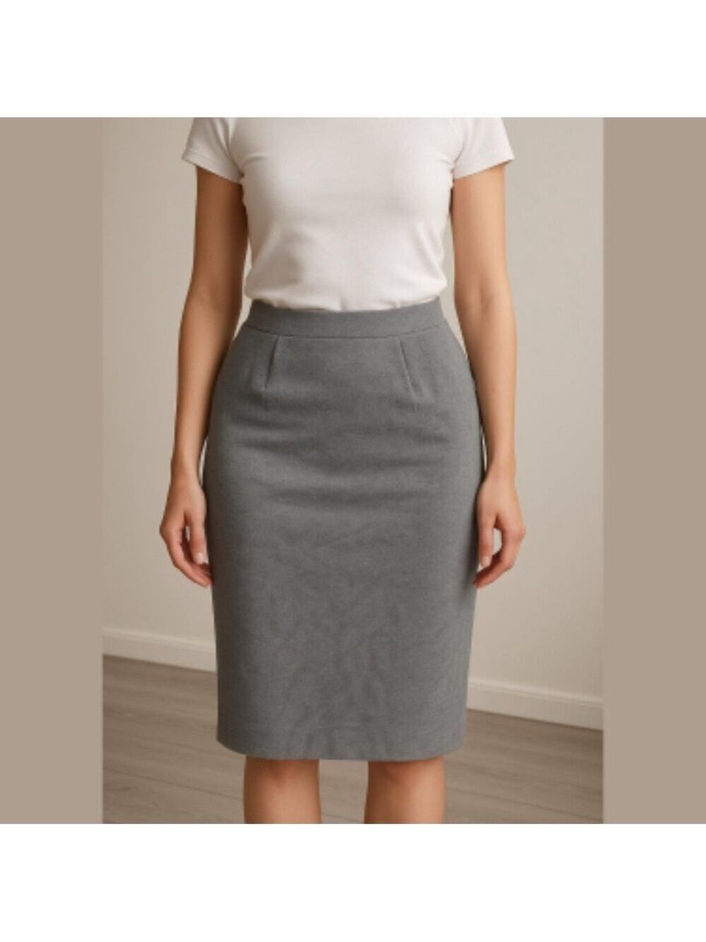 Valentino Cashmere Elegant Gray Designer lined Pencil Skirt size 4